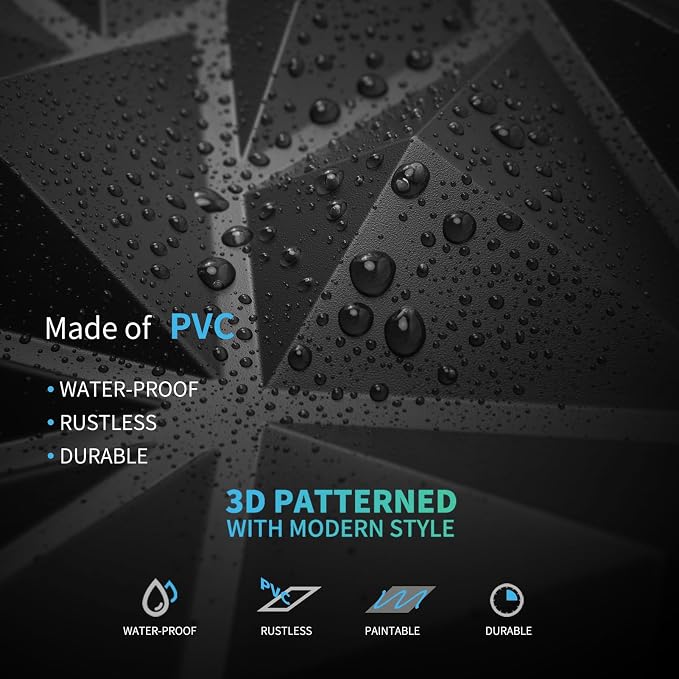 Art3d 50-Pack 3D Wall Panels for Interior Wall Decor, Modern Diamond Textured - Image 5