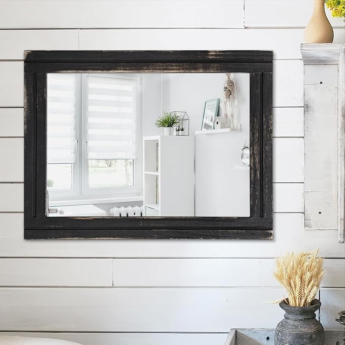 AAZZKANG Wall Mounted Mirror Small Rectangular Retro Mirrors - Image 4