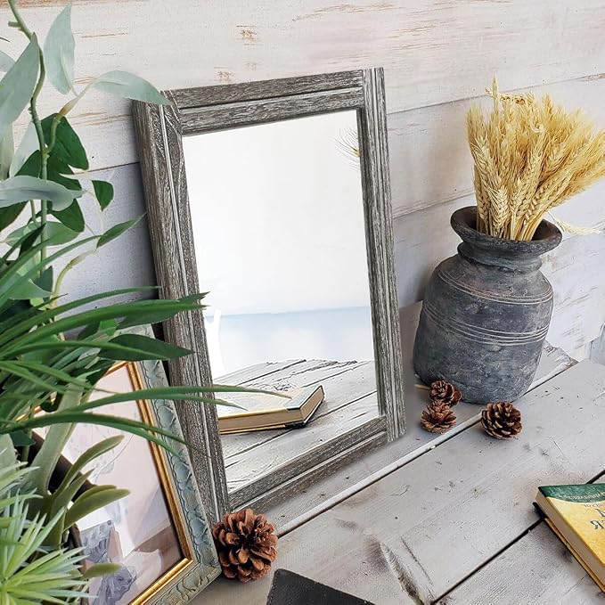 AAZZKANG Mirrors for Wall with Wooden Frame Rustic Wall Mirror Rectangular - Image 6