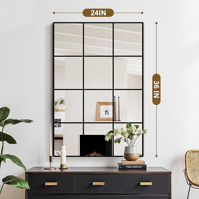 Window Mirrors for Wall Decor, Wall Mirrors Decorative Window Pane 24 x 36 - Image 2