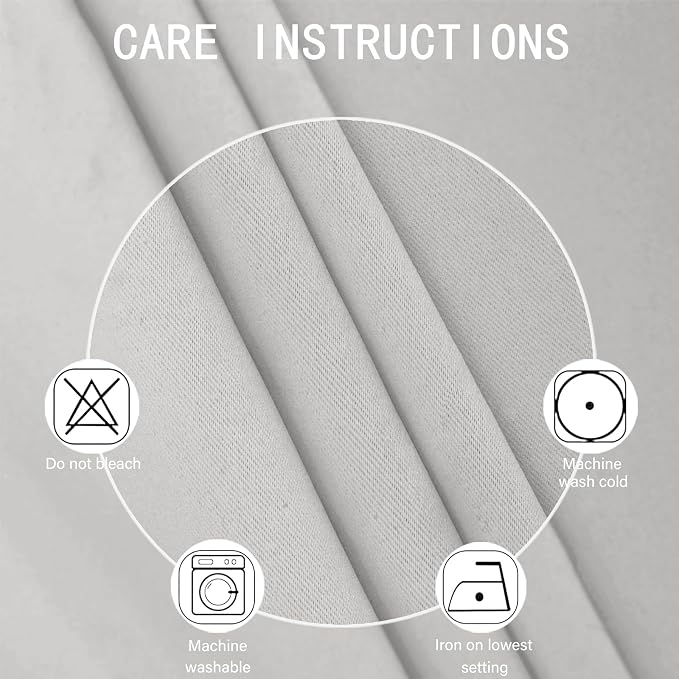 LEMOMO Light Grey Blackout Curtains/38 x 54 Inch/Set of Two Panels Grommet - Image 4