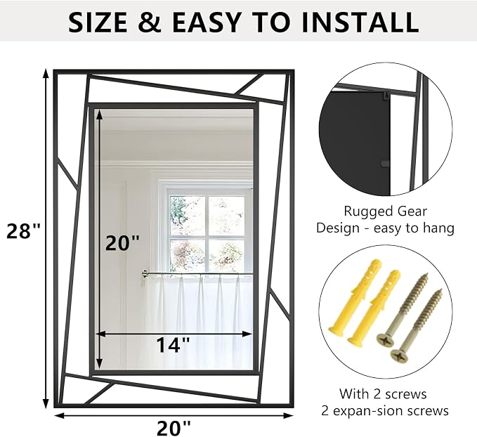 Rectangular Wall Mirror, Hang Horizontally or Vertically - Image 2