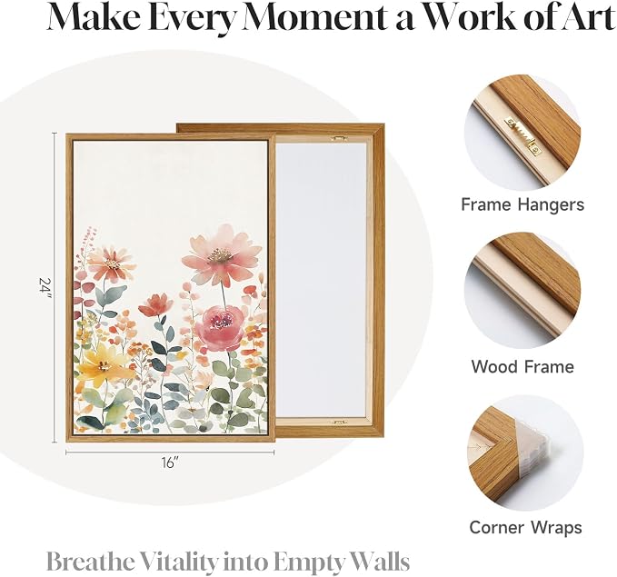 Framed Watercolor Floral Wall Art - Image 7