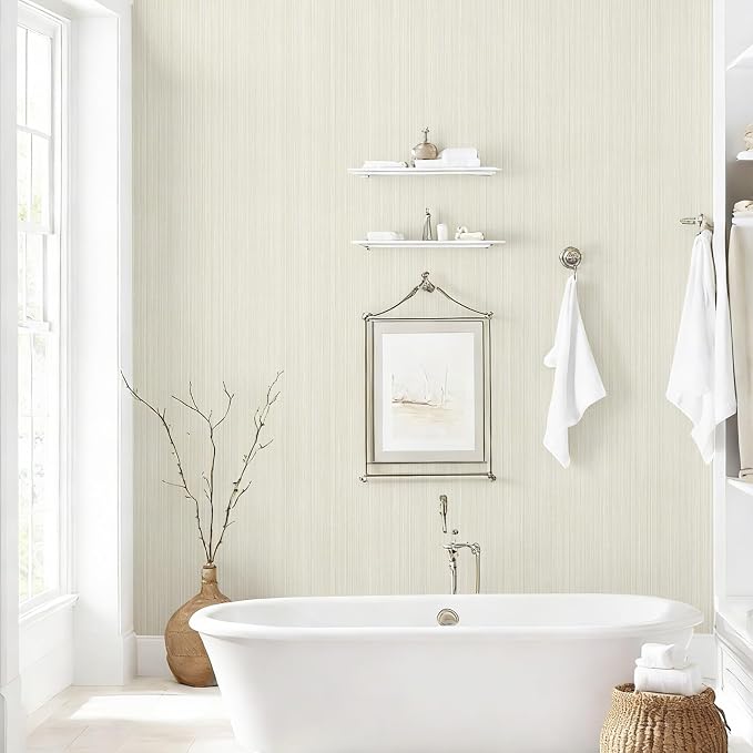 YXTII 20.8" x 196.8" Grasscloth Peel and Stick Wallpaper - Image 5