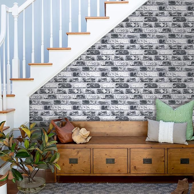 COMSTICKC 3D Faux Brick Wall Panels Peel and Stick Wall Stickers, Small Size - Image 8