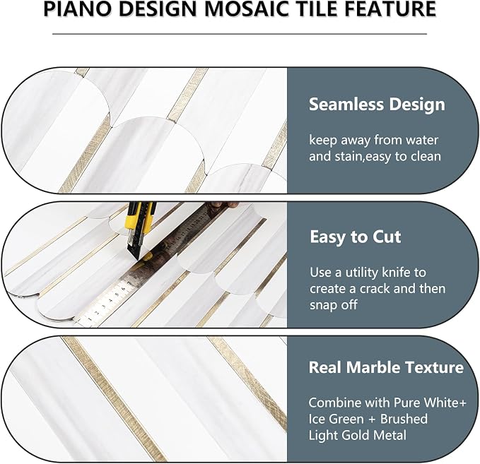 Vamos Tile Peel and Stick Backsplash Seamless Tile, 10-Sheet Stick on Backsplash - Image 8