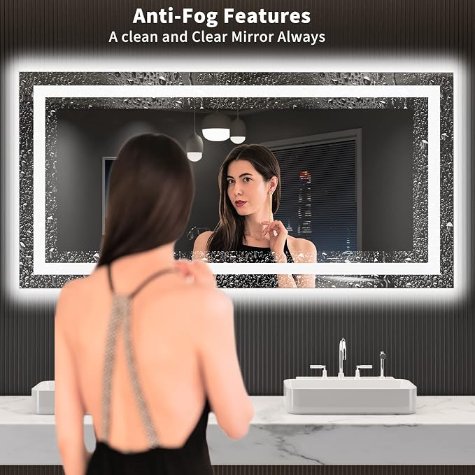 LOAAO 55X30 LED Bathroom Mirror - Image 3