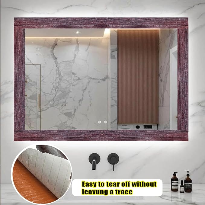 Teemall 10M Black Wood Grain Removable PVC Waterproof Border Wall Decor - Image 6