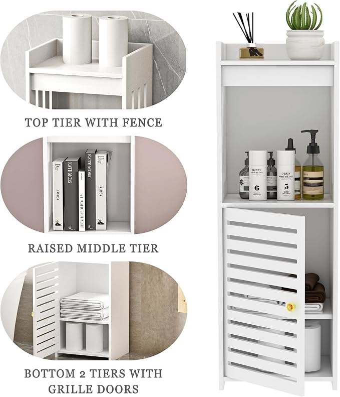 Narrow Bathroom Storage Cabinet, 4-Tier Slim Organizer - Image 7