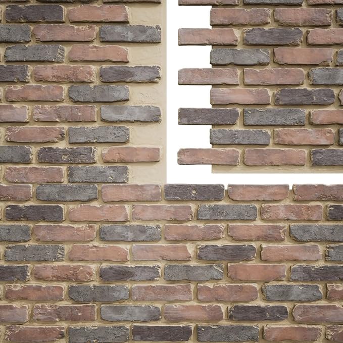 EverStone Aged Brick Faux Brick Panel, 46 7/8"W x 27"H x 1 1/4"D, Horizon Color - Image 9