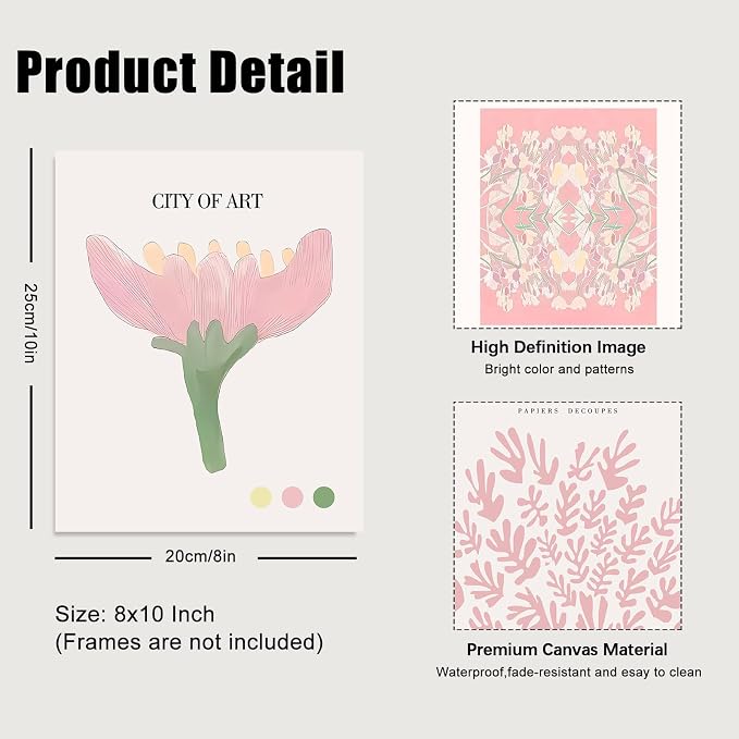 Pink Flower Market Poster, Minimalist Matisse Wall Art Prints, Abstract Floral - Image 2