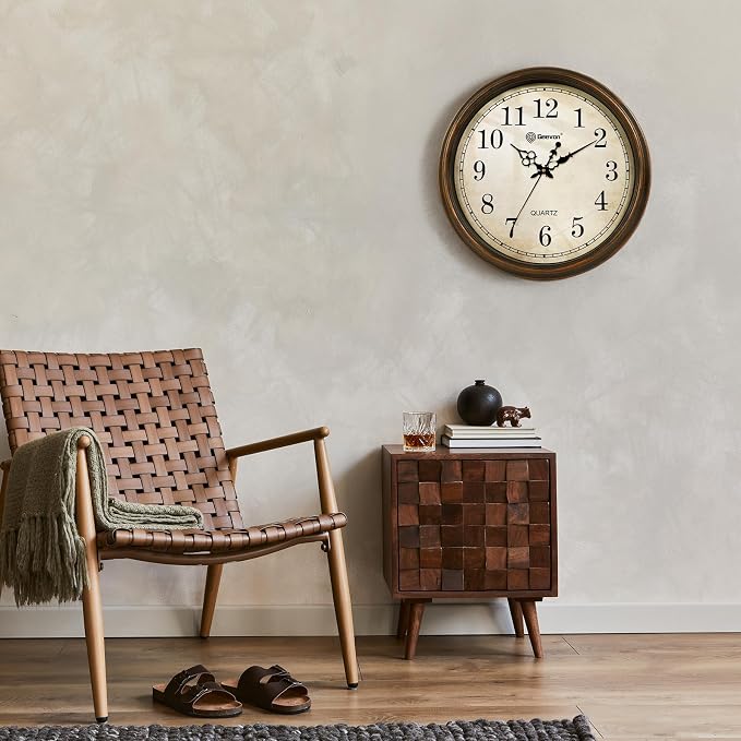 Geevon Retro Silent 18 Inch Wall Clock Non Ticking, Vintage Clock Quartz - Image 8