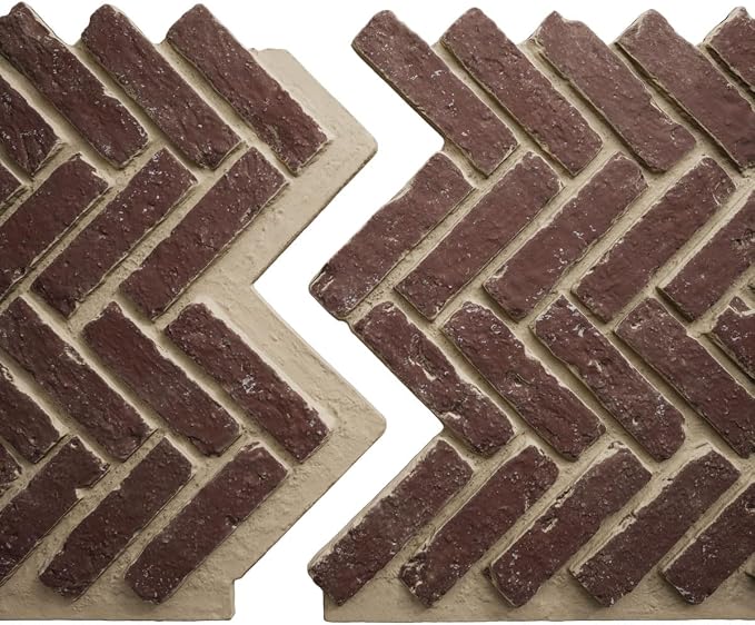EverStone Herringbone Faux Brick Panel, 46 1/2"W x 25 1/4"H x 1"D, Old Town - Image 8