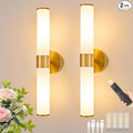 Morauroral Gold Battery Operated Wall Sconces Set of 2, Rechargeable Wall Lights by Morauroral