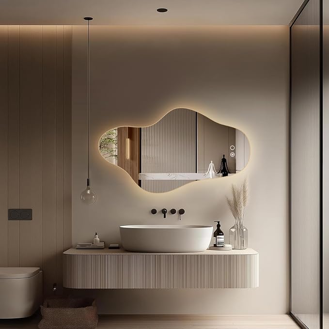 Modern Irregular LED Bathroom Mirror - Image 3