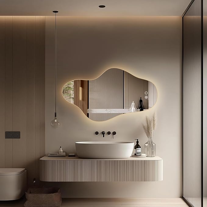 Modern Irregular LED Bathroom Mirror - Image 2
