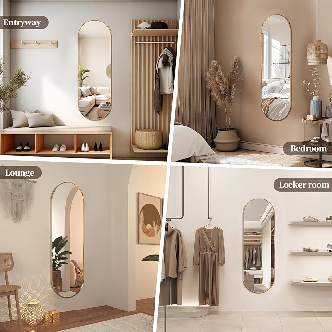 Oval Full Length Mirror, Ultra-Clear Explosion-Proof, Simple and Classic Deco - Image 7