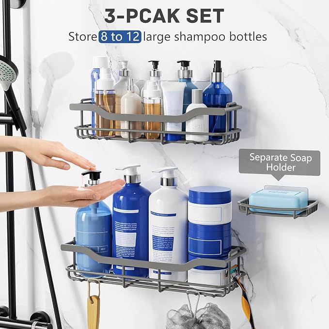 OMAIRA 3-Pack Shower Caddy - Image 4