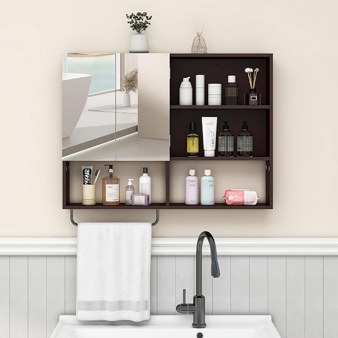 Medicine Cabinet, Wooden Bathroom Wall Cabinet - Image 5