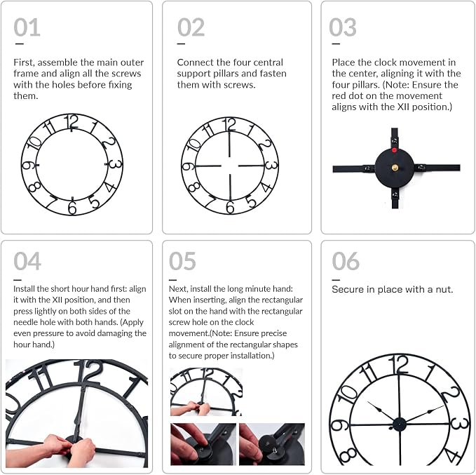 Large Wall Clock for Living Room Decor–48 Inch Silent Non-Ticking Modern - Image 5