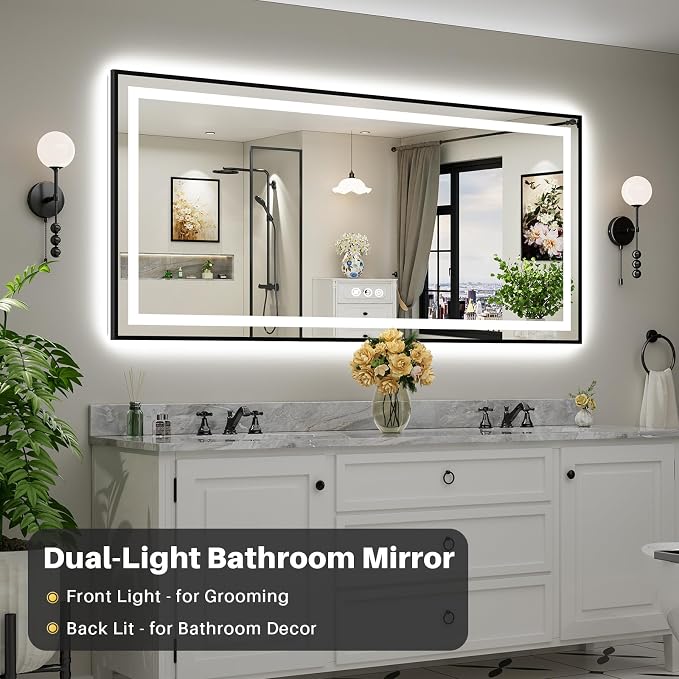 77x36 Inch LED Bathroom Mirror - Image 2