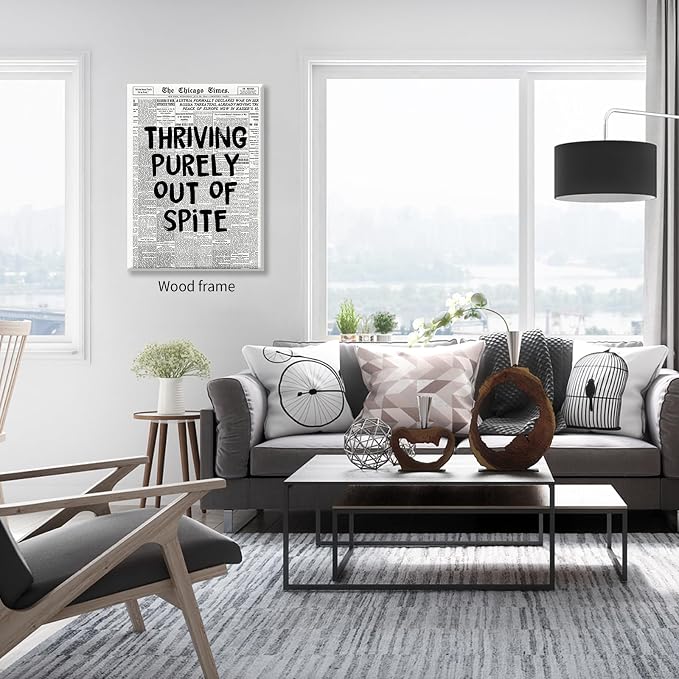 Black And White Newspaper Poster Fashion Fun Motivational Quote Wall Art - Image 6