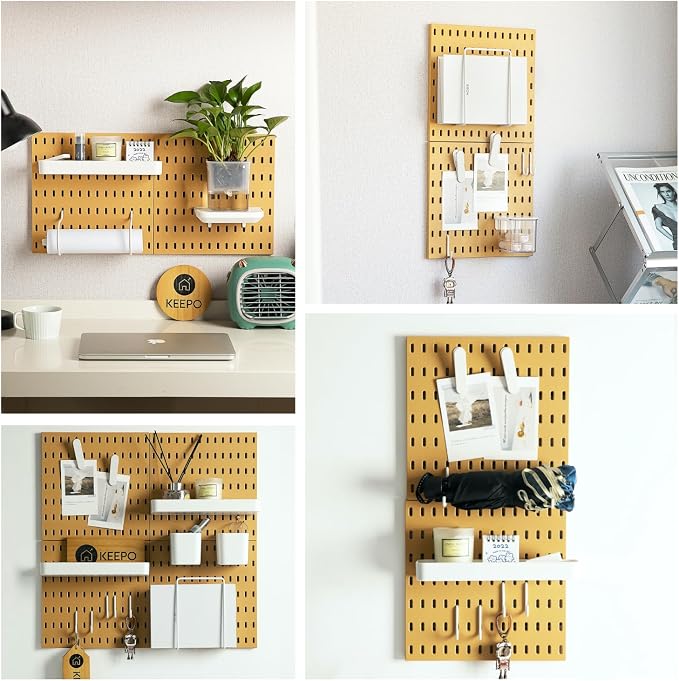 Keepo Peg Board Wall Organizer – Plastic Pegboard Panels, Modular Peg Board - Image 7