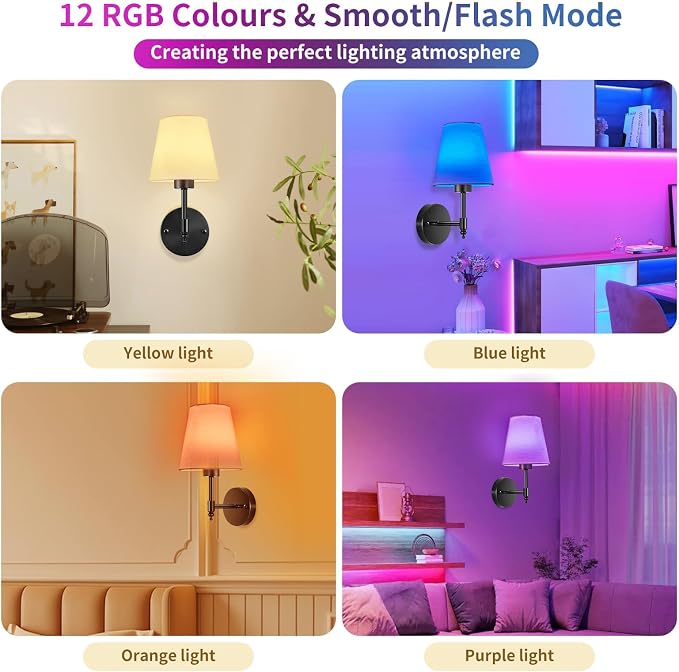 Battery Operated Wall Sconces Set of Two, Rechargeable Wireless Wall Lights - Image 7