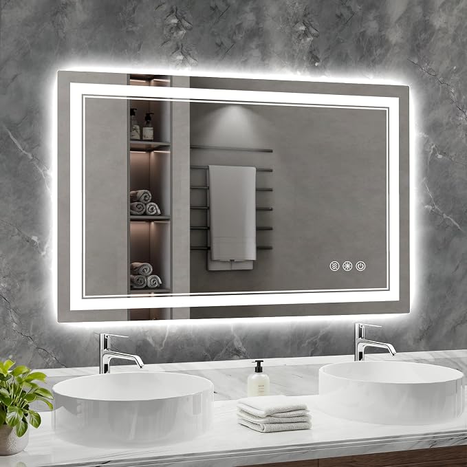 48x32 Inch LED Bathroom Mirror by Wedhouc