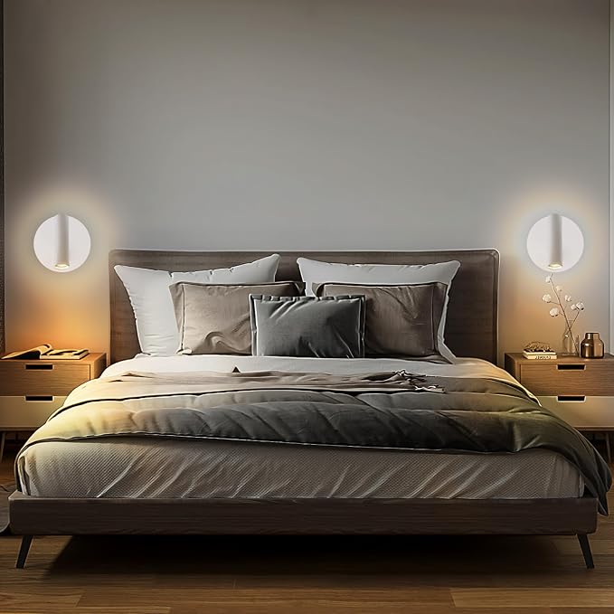 ZEROUNO Bedroom Wall Lamp with Switch Reading Light Hardwired Sconces Which - Image 7