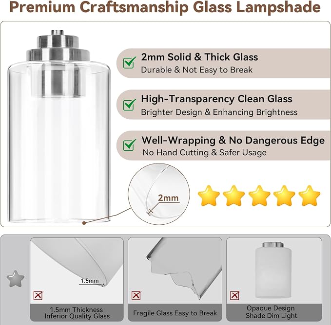 VerRon 4-Light Bathroom Light Fixtures, Classic Wall Light Fixture - Image 3