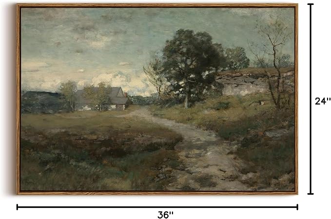 OIQArtOIQ Framed Vintage Landscape Wall Art French Country Cottage Natural - Image 8