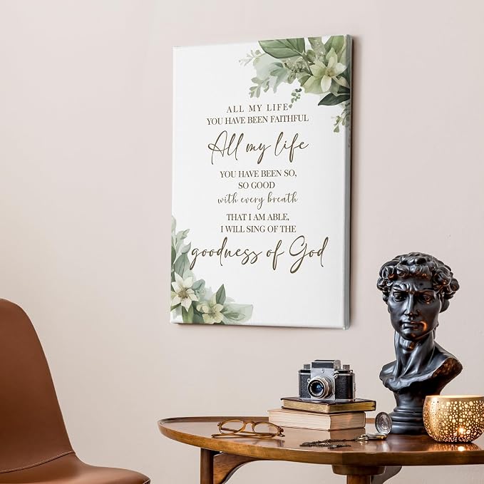 HIWX Christian Wall Decor, All My Life You Have Been Faithful Bible Verse - Image 5
