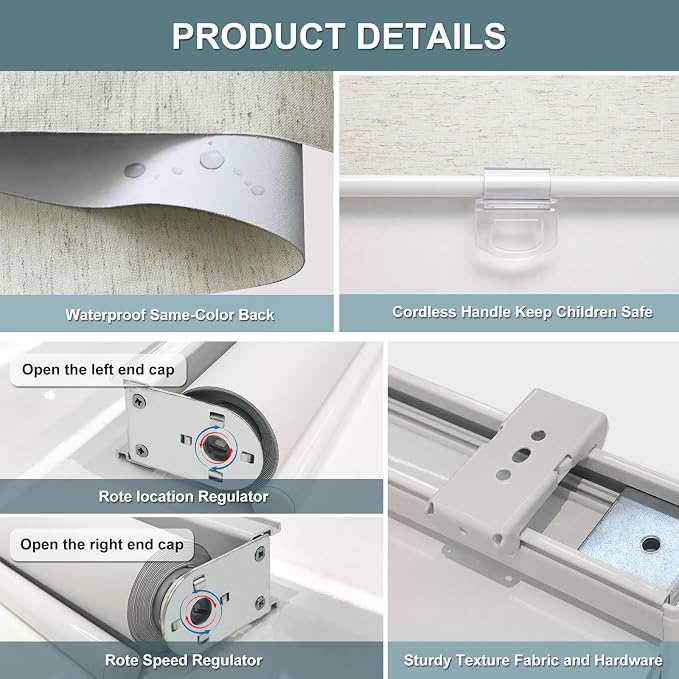 Cordless Roller Shades Blackout Blinds - Image 7