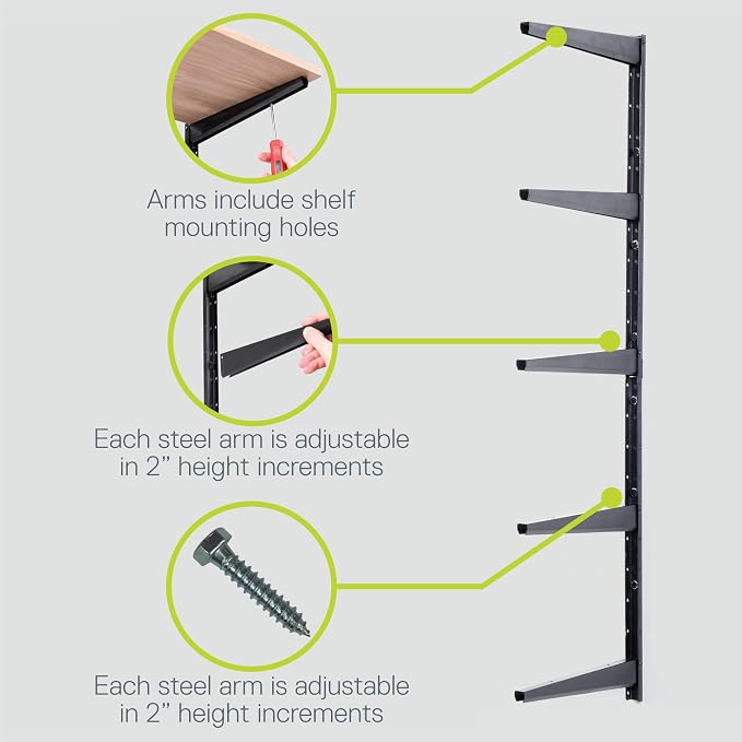 Delta Minimalistic Black Shelf Brackets Cycle, Holds Up to 480 lbs, Modern - Image 4
