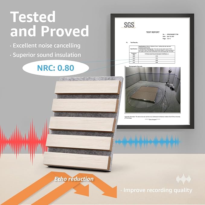 Art3d 4 Pack 47.2 x 23.6in. Wood Slat Acoustic Panels - Image 2