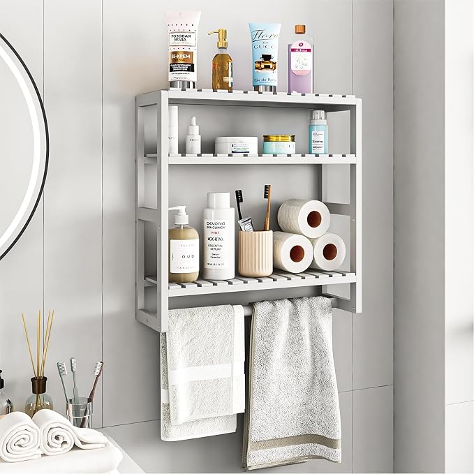 Galood Over The Toilet Storage Bathroom Shelves Wall Mounted 3 Tier Space Saver - Image 2