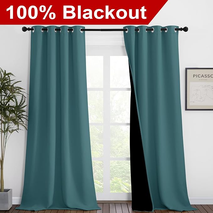 NICETOWN 100% Blackout Blinds, Laundry Room Decor Window Treatment Curtains - Image 2
