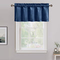 NICETOWN Navy Blue Velvet Cafe Valance, Window Treatment by NICETOWN