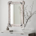 MeMoreCool Large White Farmhouse Mirror 40x28 Inch, Wood Framed Decorative Wall by MeMoreCool