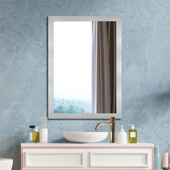 Ruomeng Bathroom Mirror 20" x 28" Rectangular Wall Mirror - Image 5