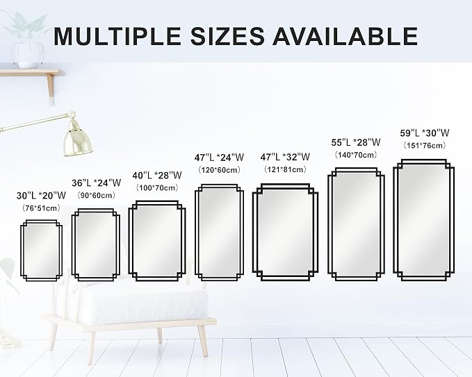 28" x 55" Living Room Mirror for Wall Decor, Large Decorative Mirror - Image 7