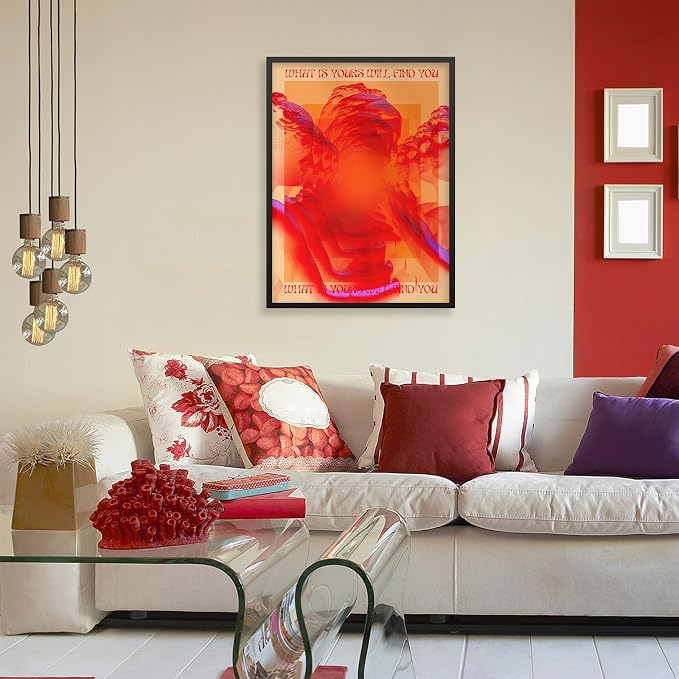 Retro Hippie Trippy Posters Vintage Red 70s 80s Wall Art Trendy Face Eye Canvas - Image 7