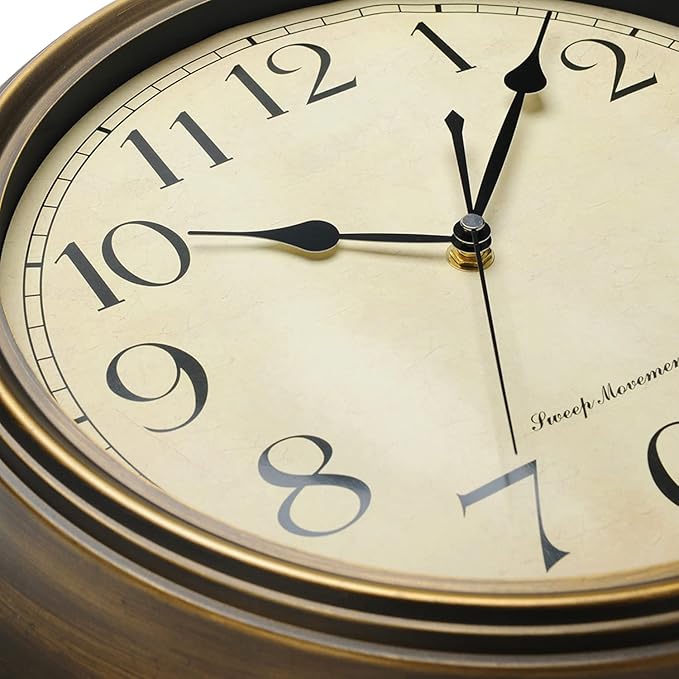Plumeet Metal Wall Clock, Arabic Numerals, Battery Operated - Image 2