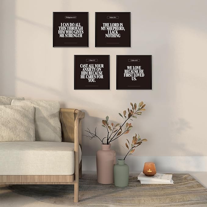 Locomiss Black Christian Wall Art Decor Posters, Minimalist Jesus Scripture - Image 5