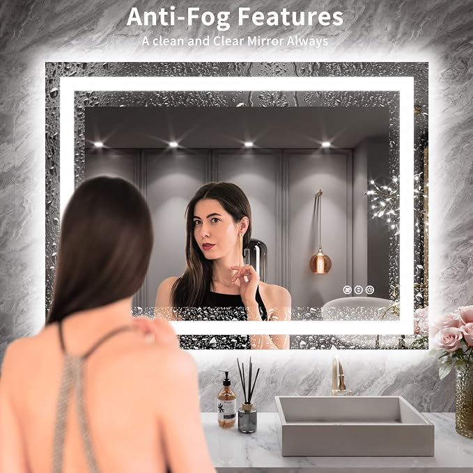 LOAAO 40X30 LED Bathroom Mirror - Image 3