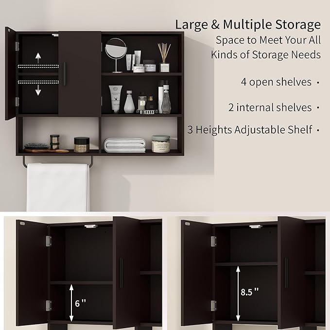 Medicine Cabinet, Wooden Bathroom Wall Cabinet - Image 3