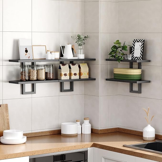 HOOBRO Floating Shelves, 15 Inch Wall Shelf Set of 3, Wall Mounted Storage - Image 6