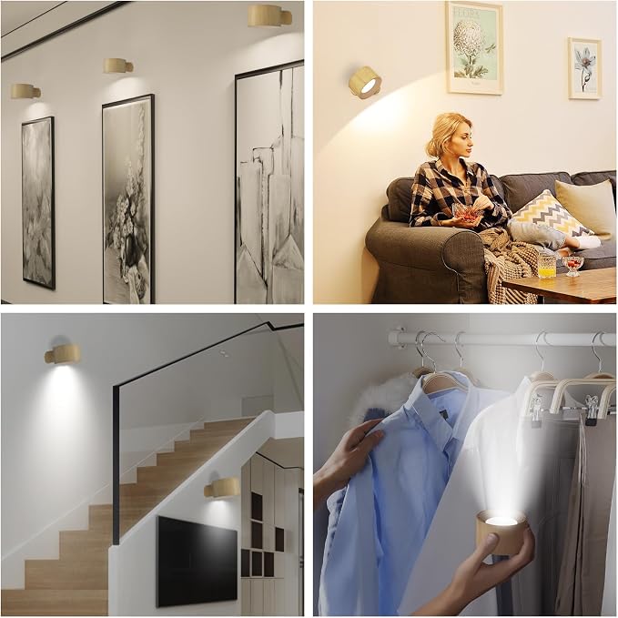 AKSDA Battery Operated Wall Light, LED Wall Sconce - Image 6