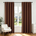CUCRAF Brown Blackout Curtains 96 inch Length 2 Panels Set, Rod Pocket Room by CUCRAF
